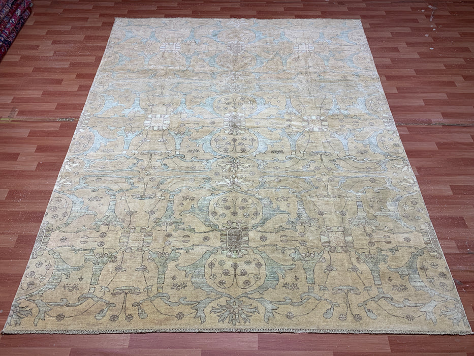 8'x10' Hand-Knotted Chobi Beige/Blue Area Rug – KB Rugs