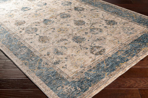 Livabliss Mirabel Machinaal Geweven Vloerkleed — Zand / Blauw | MBE-2313