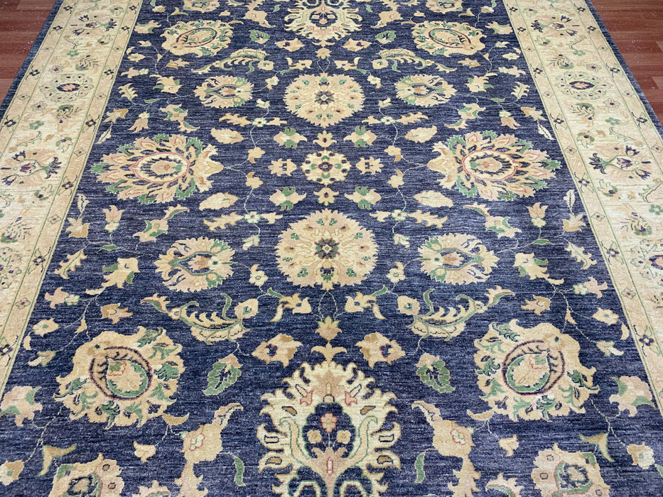 8'x10' Hand-Knotted Chobi Navy/Ivory Area Rug – KB Rugs