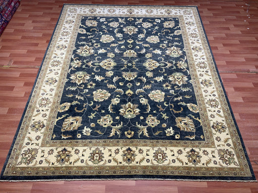 8'x10' Hand-Knotted Chobi Navy/Ivory Area Rug – KB Rugs