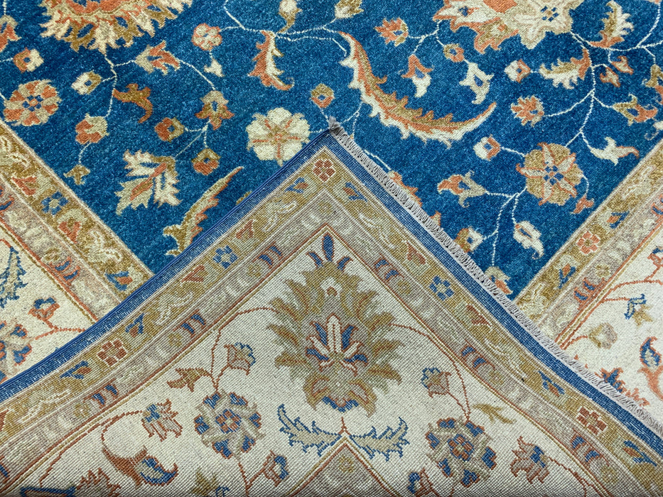 9'x12' Hand-Knotted Chobi Blue/Ivory Area Rug – KB Rugs