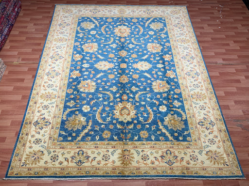 9'x12' Hand-Knotted Chobi Blue/Ivory Area Rug – KB Rugs