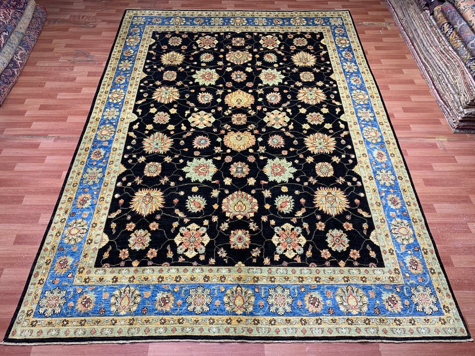 9'x12' Hand-Knotted Chobi Black/Blue Area Rug – KB Rugs