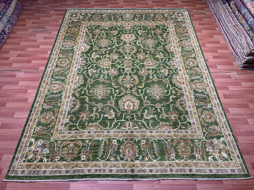 9'x12' Hand-Knotted Chobi Green/Ivory Area Rug – KB Rugs
