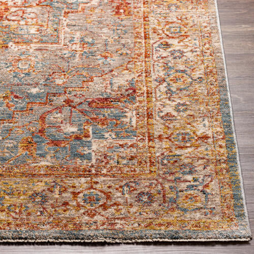 Livabliss Mirabel machinaal geweven vloerkleed — Roest / Blauw | MBE-2310