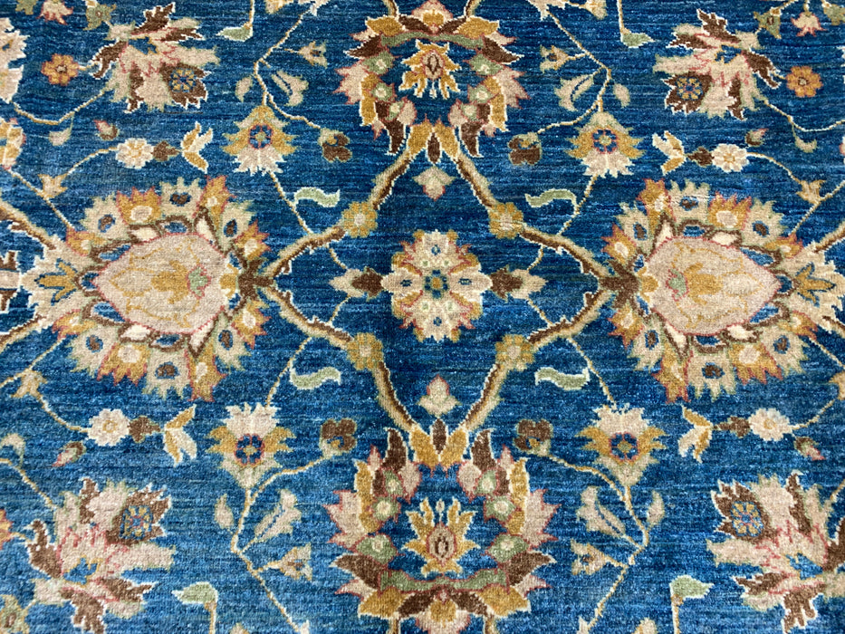7'x10' Hand-Knotted Chobi Teal/Ivory Area Rug – KB Rugs