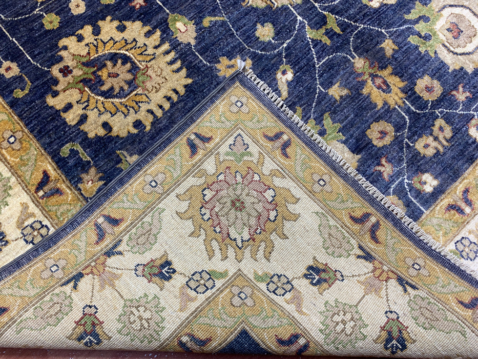 7'x10' Hand-Knotted Chobi Navy/Gold Area Rug – KB Rugs