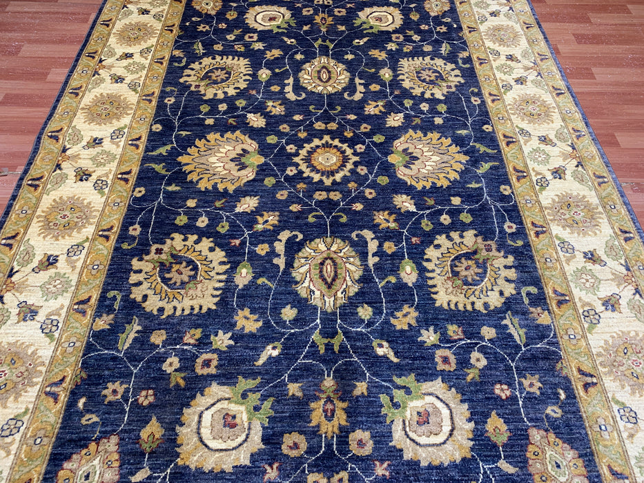 7'x10' Hand-Knotted Chobi Navy/Gold Area Rug – KB Rugs
