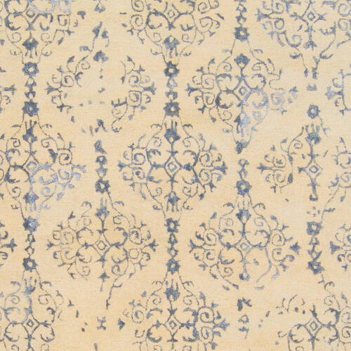 Banshee Handgemaakt Vloerkleed van Wol & Viscose — Donkerblauw / Lichtbeige | BAN-3315 - construction