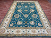 7'x10' Hand-Knotted Chobi Teal/Ivory Area Rug – KB Rugs