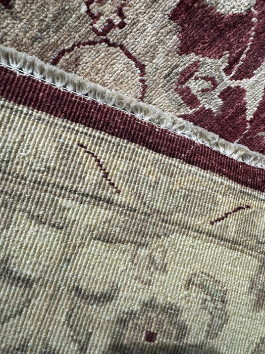 8'x10' Hand-Knotted Chobi Beige/Burgundy Area Rug – KB Rugs