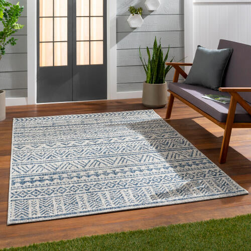 Livabliss Eagean Machinaal Geweven Vloerkleed — Blauw / Taupe | EAG-2306