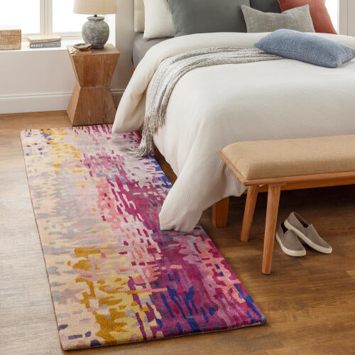 Banshee Handgemaakt Vloerkleed van Wol & Viscose — Bourgondië / Pruim | BAN-3344 - colour & pattern