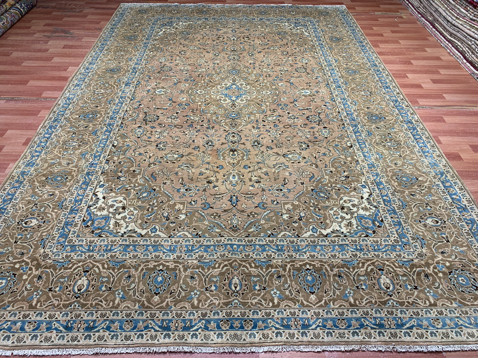 9'x12' Hand-Knotted Chobi Beige/Blue Area Rug – KB Rugs