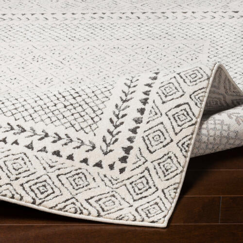 Bahar Machinaal Geweven Vloerkleed — Houtskool / Lichtbeige | BHR-2321 - construction