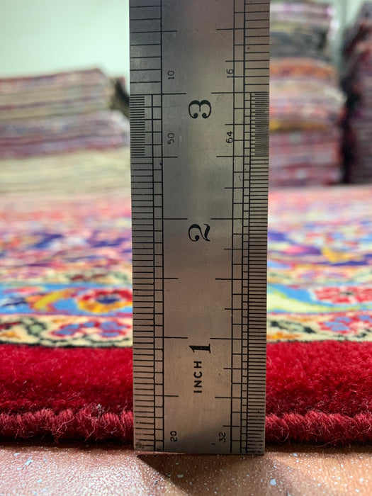 9'9" × 13'10" Hand-Knotted Wool Rug – Persian Floral Medallion Design