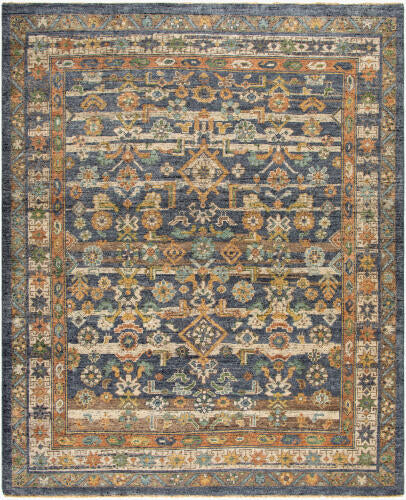 Reign Handmade Wool & Viscose Rug — Gray & Amber Medallion Pattern | REG-2324 - performance