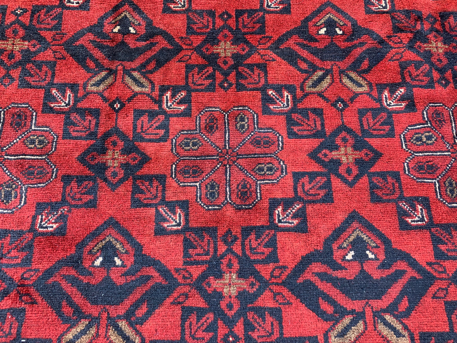 9'9 x 15'9 Red Hand-Knotted Persian Wool Rug - Tribal Geometric One-of-a-Kind Carpet - KBHM-519