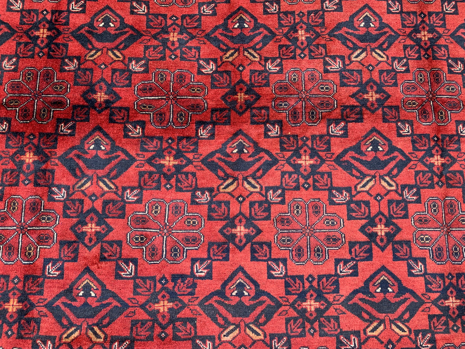 9'9 x 15'9 Red Hand-Knotted Persian Wool Rug - Tribal Geometric One-of-a-Kind Carpet - KBHM-519