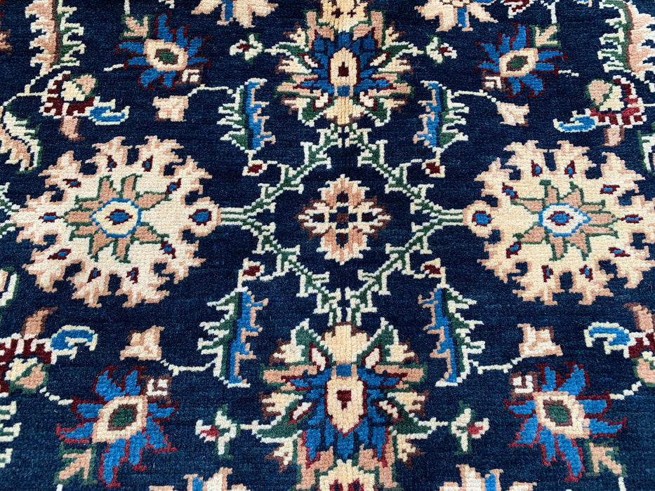 13'1 x 9'11 handgeknoopt Peshawari Chobi wollen tapijt - Marineblauw traditioneel bloemmotief vloerkleed - KBHM-516