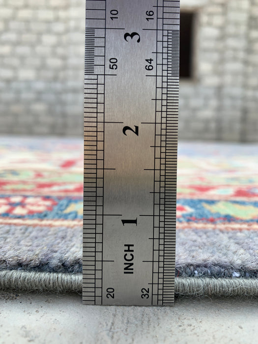 11'7 x 8'11 handgeknoopt Perzisch Chobi wollen tapijt - Grijs traditioneel tribaal vloerkleed - KBHM-518