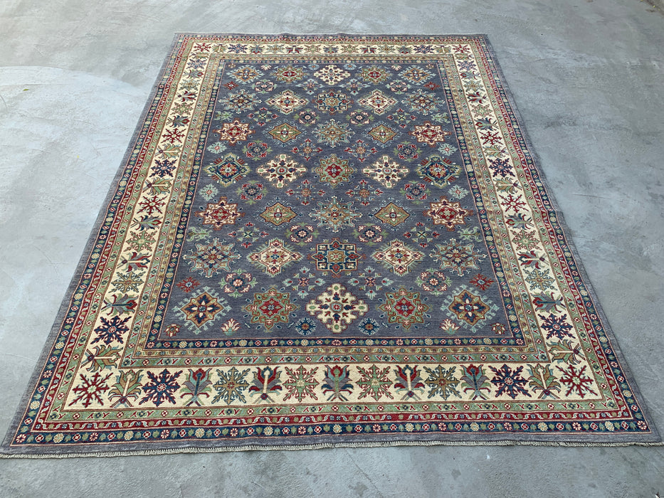 11'7 x 8'11 handgeknoopt Perzisch Chobi wollen tapijt - Grijs traditioneel tribaal vloerkleed - KBHM-518