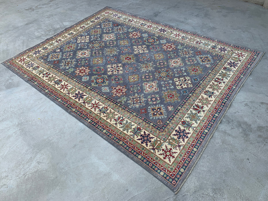 11'7 x 8'11 handgeknoopt Perzisch Chobi wollen tapijt - Grijs traditioneel tribaal vloerkleed - KBHM-518