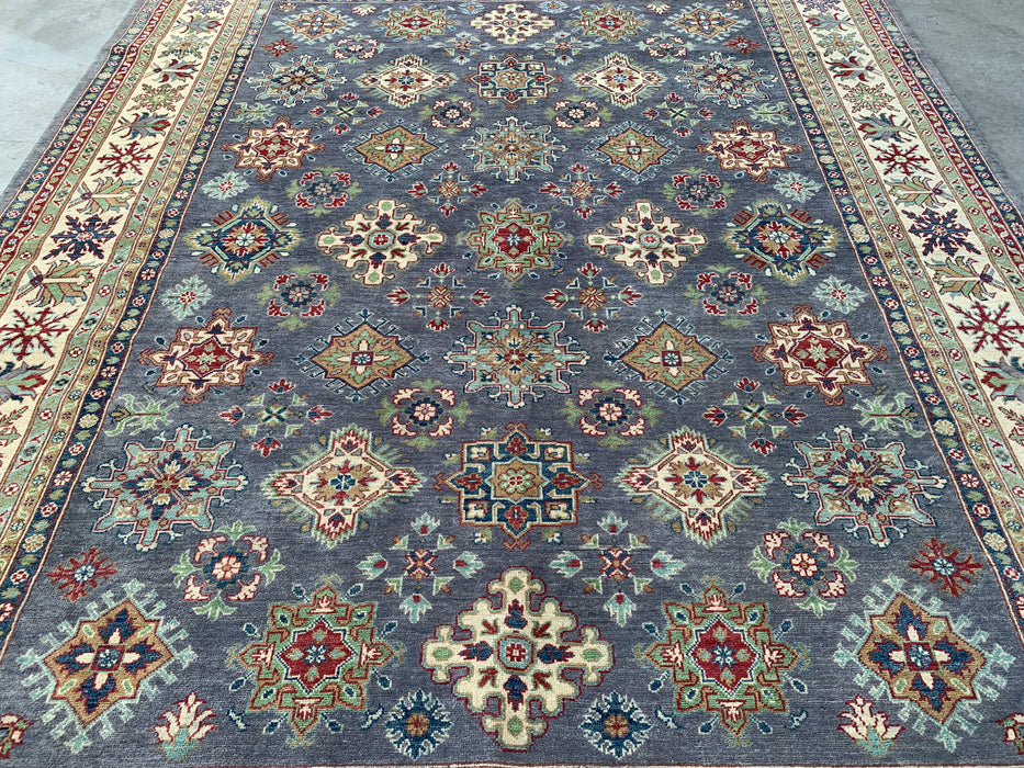11'7 x 8'11 handgeknoopt Perzisch Chobi wollen tapijt - Grijs traditioneel tribaal vloerkleed - KBHM-518