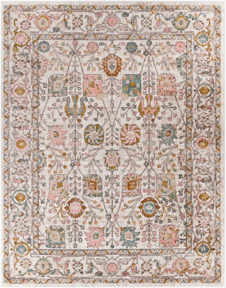 Ankara Machinaal Geweven Vloerkleed — Ivoor / Blush Multi | AKR-2332 - performance