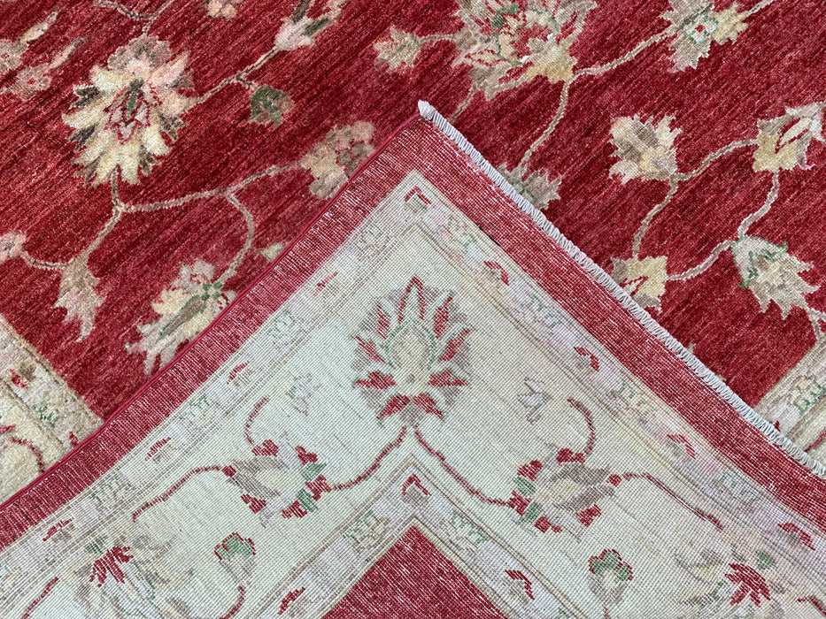 7'10 x 6'4 Hand-Knotted Peshawari Chobi Wool Rug - Red Traditional Floral Area Rug - KBHM-544
