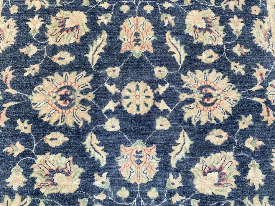 8'1 x 5'7 Hand-Knotted Peshawari Chobi Wool Rug - Blue Traditional Floral Area Rug - KBHM-547