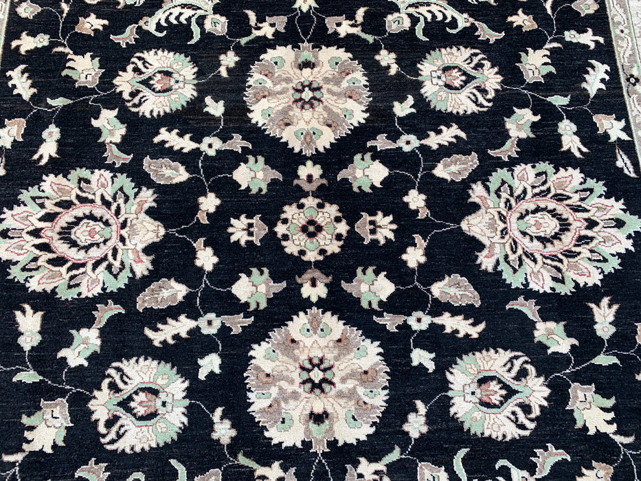 10'0 x 8'1 Handgeknoopt Pesjwari Chobi Wollen Vloerkleed - Zwart Traditioneel Bloemen Vloerkleed - KBHM-552
