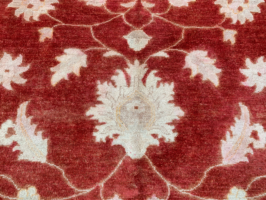 9'11 x 8'1 Hand-Knotted Peshawari Chobi Wool Rug - Red Traditional Floral Area Rug - KBHM-559