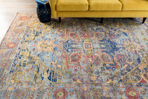 Cappadocia Handgeweven Wollen Vloerkleed — Blauw / Roest Multi | CPP-5022