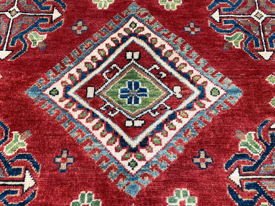 6'9 x 4'10 Hand-Knotted Peshawari Chobi Wool Rug - Red Tribal Traditional Area Rug - KBHM-562