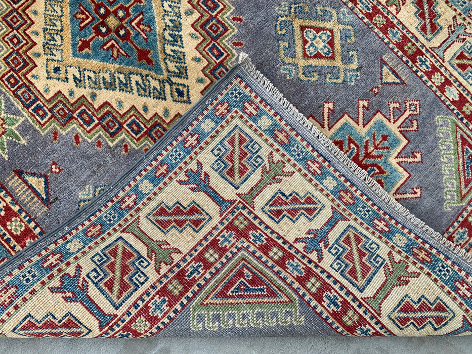 6'7 x 3'11 Hand-Knotted Peshawari Chobi Wool Rug - Purple Tribal Geometric Area Rug - KBHM-563
