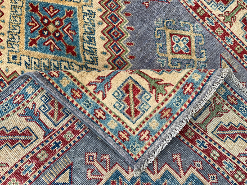 6'7 x 3'11 Hand-Knotted Peshawari Chobi Wool Rug - Purple Tribal Geometric Area Rug - KBHM-563