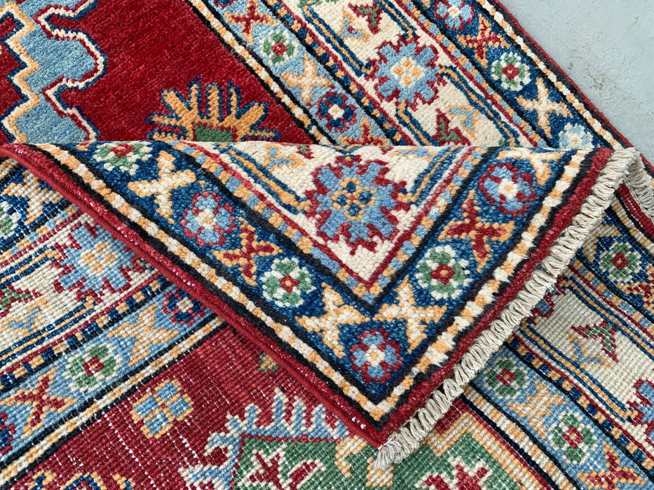 10'1 x 2'8 Hand-Knotted Peshawari Chobi Wool Runner - Red Tribal Geometric Rug - KBHM-564