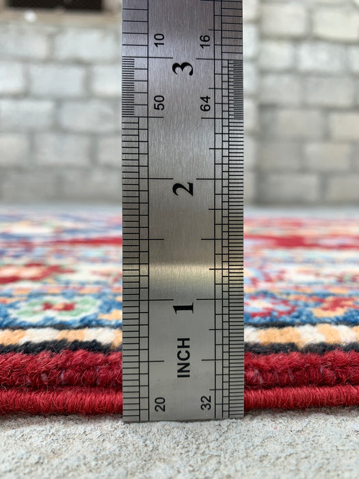 10'1 x 2'8 Hand-Knotted Peshawari Chobi Wool Runner - Red Tribal Geometric Rug - KBHM-564