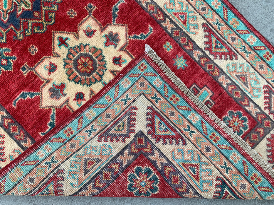 9'9 x 2'6 Hand-Knotted Peshawari Chobi Wool Runner - Red Tribal Geometric Rug - KBHM-566