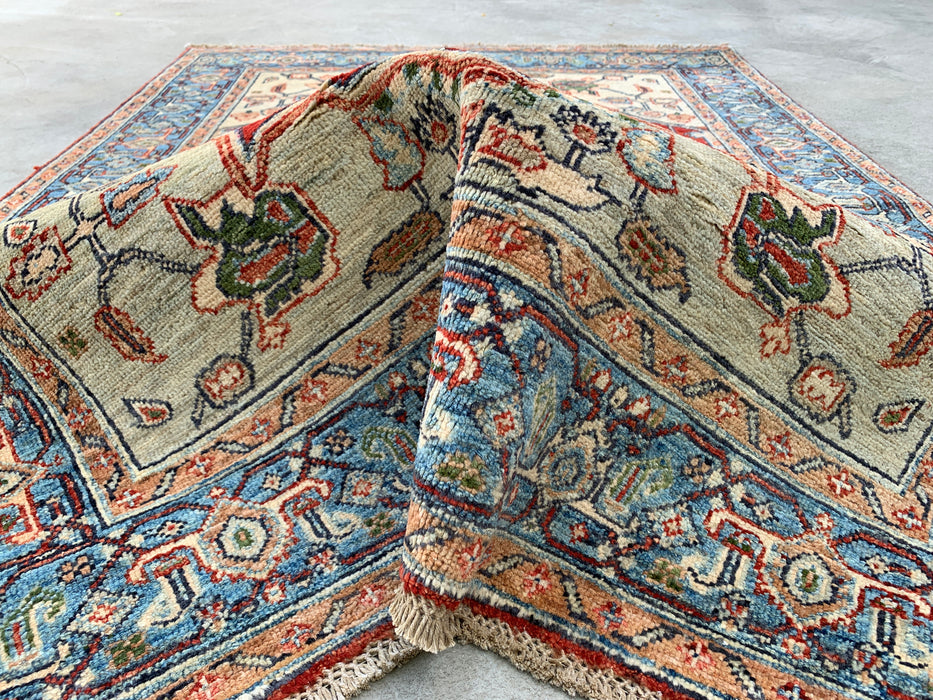 175 x 127 cm handgeknoopt Pesjwari Chobi wollen vloerkleed - Rood traditioneel medaillon karpet - KBHM-573