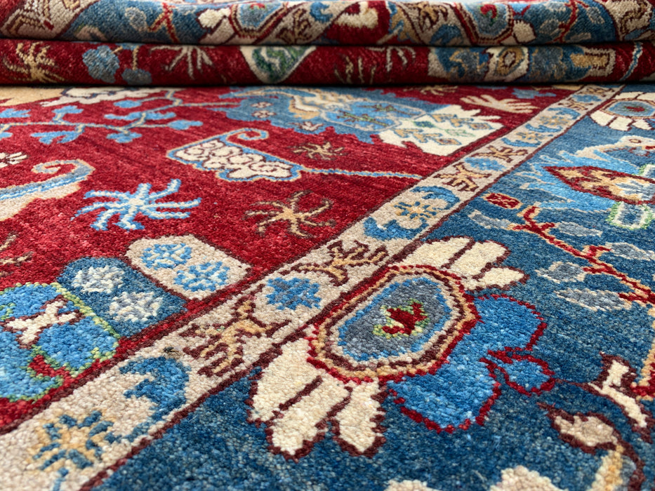 8'2 x 5'6 Hand-Knotted Peshawari Chobi Wool Rug - Red Traditional Medallion Area Rug - KBHM-577