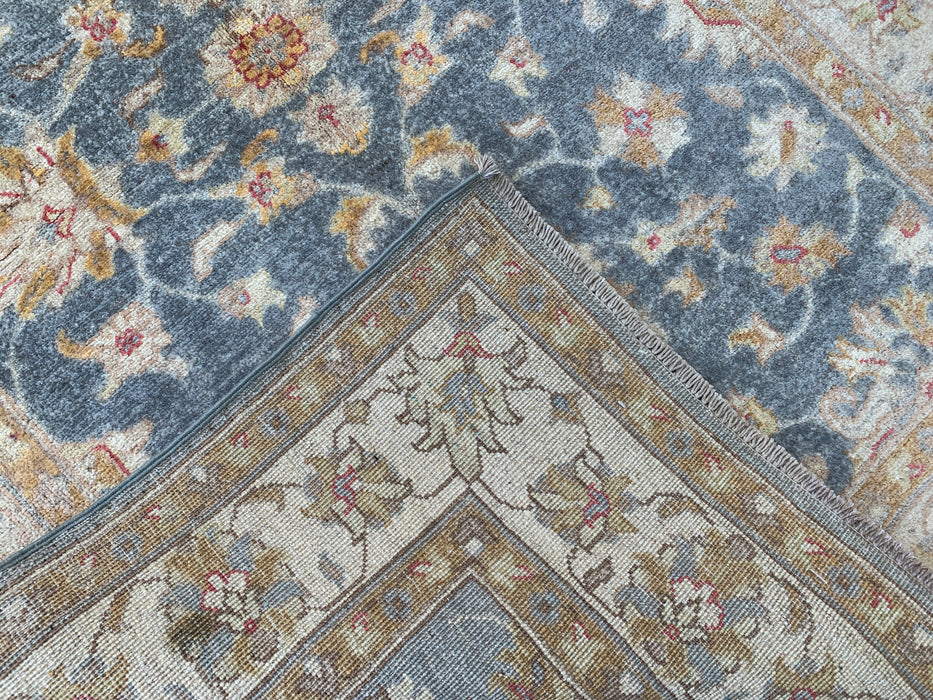 6'0 x 3'11 Hand-Knotted Peshawari Chobi Wool Rug - Blue Gray Traditional Floral Area Rug - KBHM-579