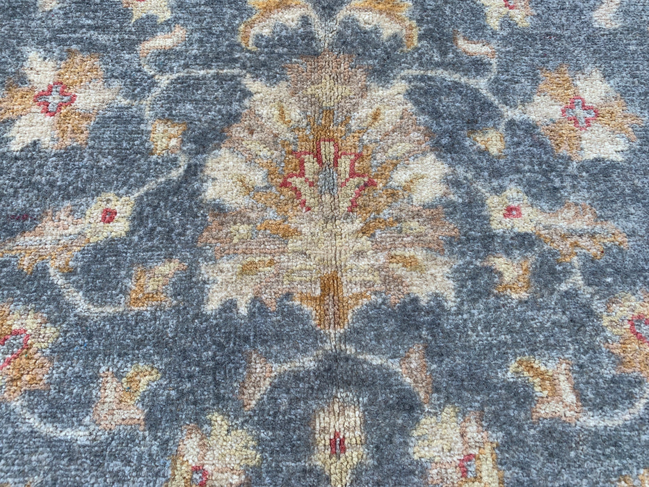 6'0 x 3'11 Hand-Knotted Peshawari Chobi Wool Rug - Blue Gray Traditional Floral Area Rug - KBHM-579