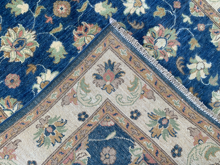 6'0 x 4'0 Hand-Knotted Peshawari Chobi Wool Rug - Blue Traditional Floral Area Rug - KBHM-580