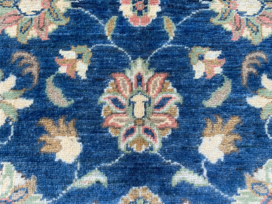 6'0 x 4'0 Hand-Knotted Peshawari Chobi Wool Rug - Blue Traditional Floral Area Rug - KBHM-580