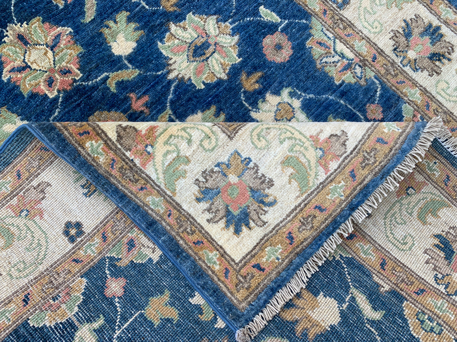 6'0 x 4'0 Hand-Knotted Peshawari Chobi Wool Rug - Blue Traditional Floral Area Rug - KBHM-580