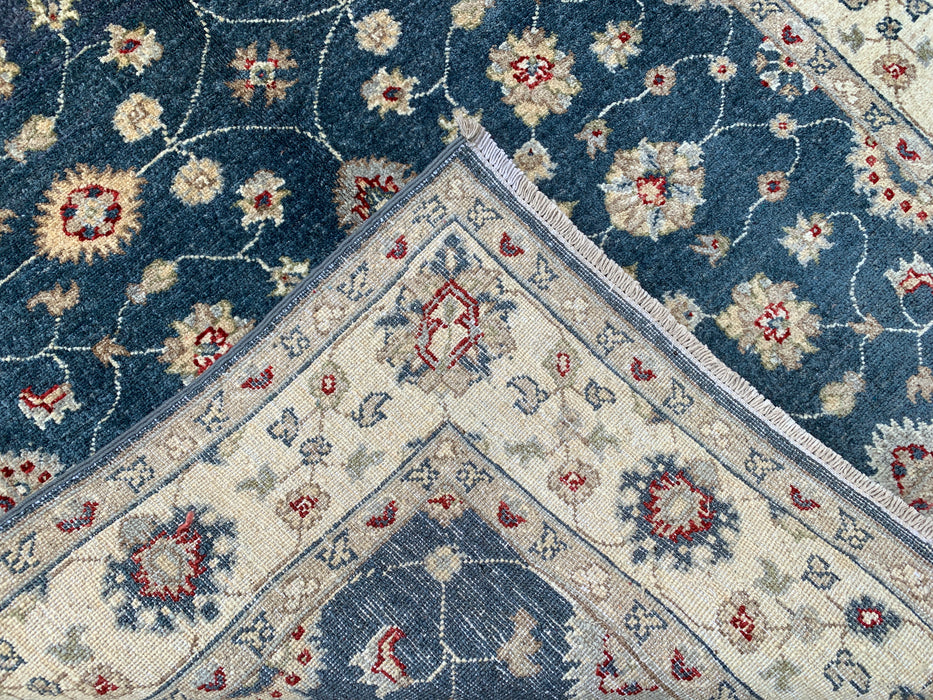 5'11 x 4'0 handgeknoopt Pesjawar Chobi wollen vloerkleed - Blauw traditioneel bloemrijk karpet - KBHM-582