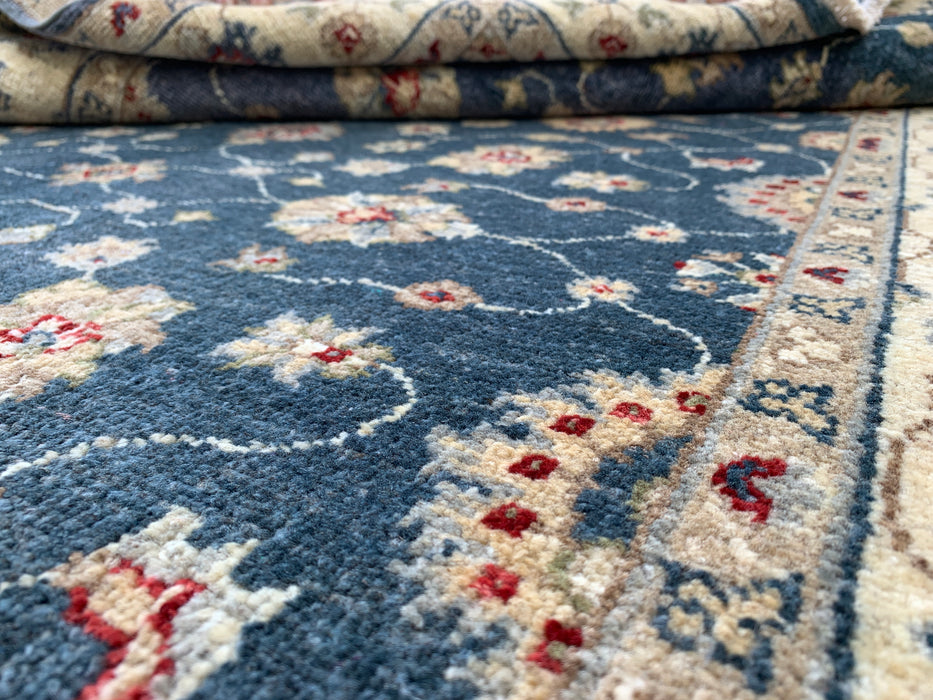 5'11 x 4'0 handgeknoopt Pesjawar Chobi wollen vloerkleed - Blauw traditioneel bloemrijk karpet - KBHM-582