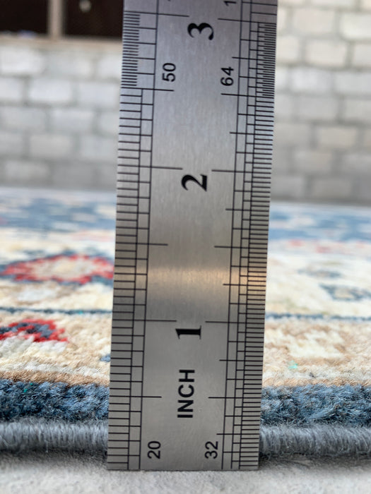 5'11 x 4'0 handgeknoopt Pesjawar Chobi wollen vloerkleed - Blauw traditioneel bloemrijk karpet - KBHM-582
